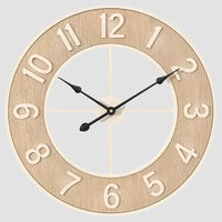 Industriële Wandklok Hout