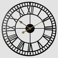 Industriële Wandklok Zwart