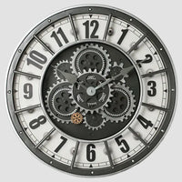 Wandklok met Draaiende Tandwielen