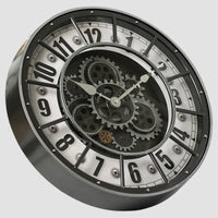 Wandklok met Draaiende Tandwielen